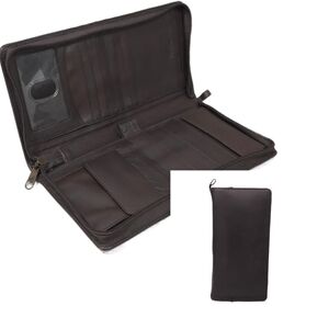 Vintage WILSON'S LEATHER Genuine Leather Zip Around Business Continental Wallet